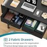 Computer Office Desk for Small Space with Fabric Drawers, Home Office Desk for Bedroom with Side Pocket and Hook 31 Inch Kids Desks, Writing Desks, Study Table and Work Table, Black Image 6