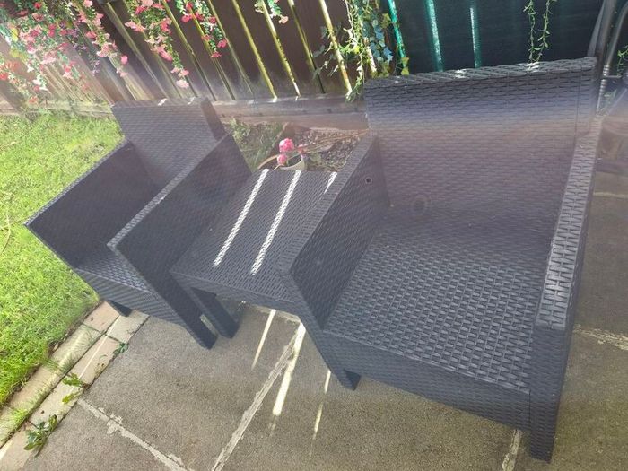 garden furniture, table, bench