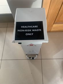 Healthcare fire retardant waste bin