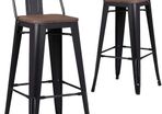 Pollux Black Matt Kitchen/Bar Stools X2
