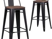Pollux Black Matt Kitchen/Bar Stools X2