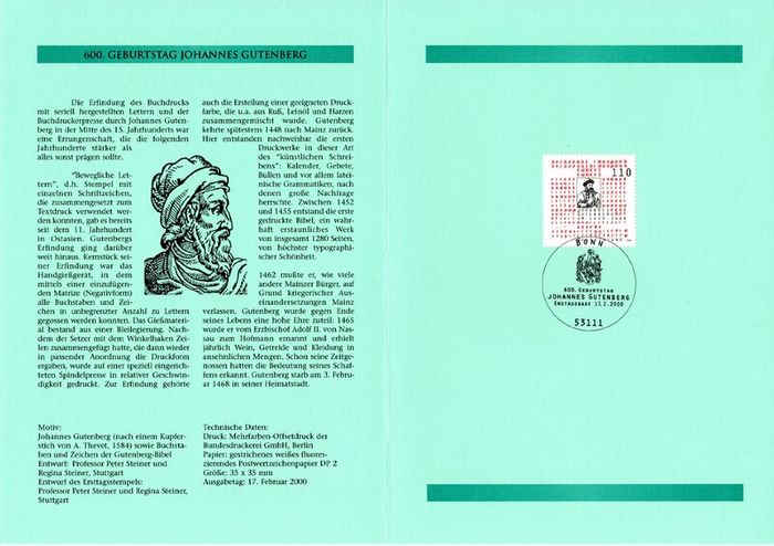 1999 Bundes Republic Deutschland (Germany) Federal Annual Stamp EFT Collection with 51 images of contents