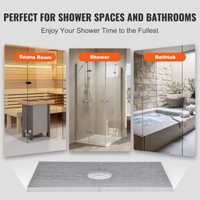 Shower Curb Kit, 1219x1828mm Shower Pan Kit with 160mm Central Drain, Lightweight EPS Shower Installation Kits with 2 Waterproof Cloths, Shower Pan Slope Sticks Fit for Bathroom