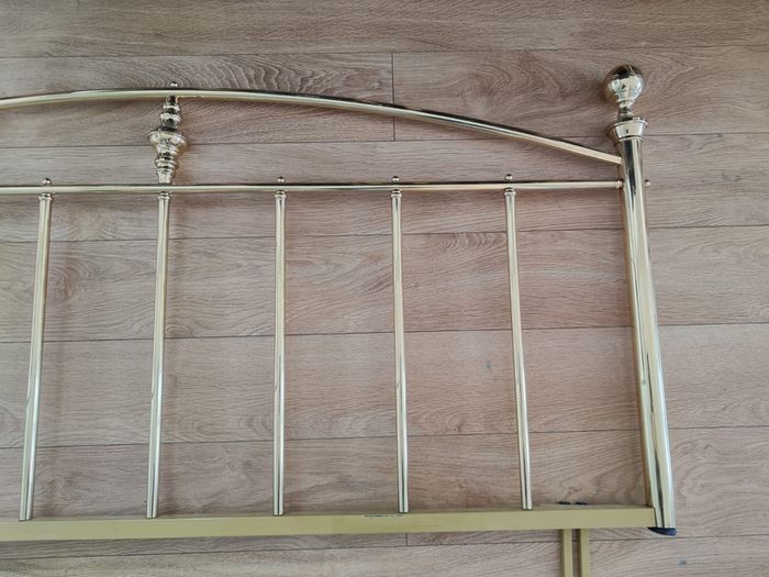 Headboard king bed gold colored metal frame