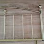 Headboard king bed gold colored metal frame Image 3