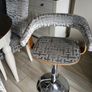 Grey armchair with 2 stools Image 2