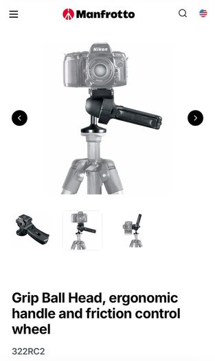 Manfrotto 055XPROB high grade tripod and Manfrotto 322RC2 Heavy Duty Grip Ball head