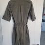 Khaki Midi Reiss Cotton Shirt Dress, Size 14 Image 8