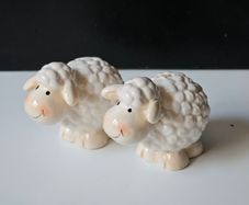 Vintage Novelty Cruet Set Little Lamb Shakers