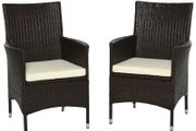 2 PC Rattan Chairs Set-Dark Coffee (FREE SHIPPING)