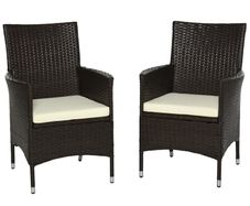 2 PC Rattan Chairs Set-Dark Coffee (FREE SHIPPING)