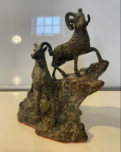 Vintage Bronze Big Horn Rams c1970