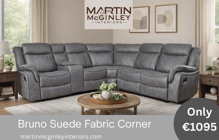 New Bruno Fabric Corner Sofa Sets