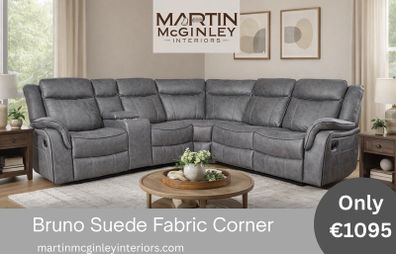New Bruno Fabric Corner Sofa Sets