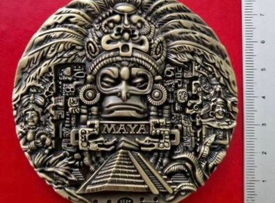 MAYAN , commerative medallion/ table medal