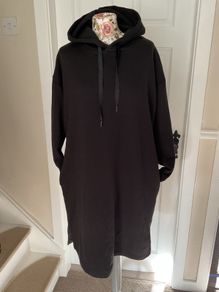 dress black hooded sweatshirt size small oversized fit up to size 14
