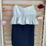 dress Zara size medium dress front playsuit back navy with blue frilled top Image 4