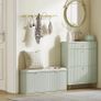 Elegant Ten Shoe Bench, with Top Seat - Green Image 2