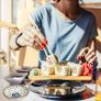 Brand New Ceramic Sushi Cutlery Set for four People with Chopstick Holder Image 5