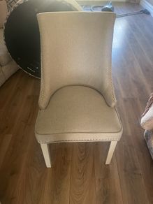 6 dining chairs grey herringbone