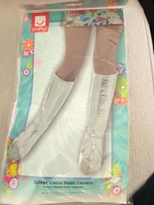 Silver boot covers smiffys costume prop
