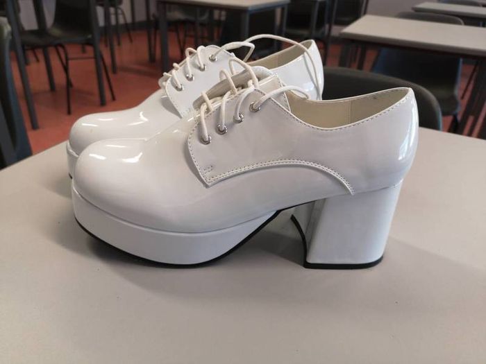 70s Costume White Platforms (Size UK 7-8)