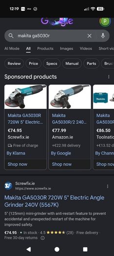Makita 220v grinder