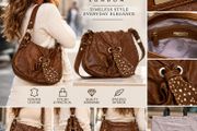 Brown leather shoulder bag