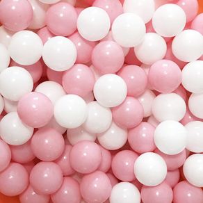 100pcs 5.5cm Ball Pit Balls Crush Proof Plastic Balls Children's Toy Balls No Sharp Edges, Non Toxic, Phthalate & BPA Free Play Balls Ocean Balls White & Pink