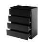 Tall Wide Clothes Storage Cabinet 4 drawers black Image 4