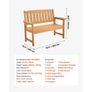 Outdoor Bench Patio Bench 128cm Weatherproof Plastic Natural Wood Color Image 2
