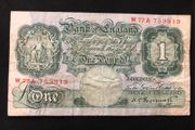 One pound banknote from England