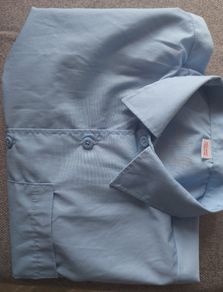 School short sleeve blue shirts 11-12 years