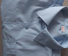 School short sleeve blue shirts 11-12 years