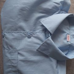School short sleeve blue shirts 11-12 years
