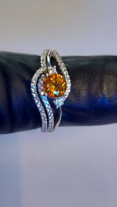 Citrine 0.5 ct Ring 925 Silver