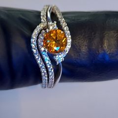 Citrine 0.5 ct Ring 925 Silver