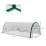 Garden Tunnel Greenhouse 18m 6L x 3W x 2H m - 8 Windows, Zippered Roll-Up Door, Galvanized Steel, PE Cover, White Image 2