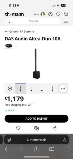 Speaker system DAS AUDIO alteo duo 10a