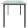 Garden Table Light Grey 190x90x74 cm Aluminium and Glass Image 3