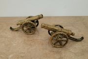 Vintage pair of brass canons