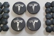 Tesla Model 3 Alloy Wheel Centre Caps Bolt Covers Set Grey Anthracite