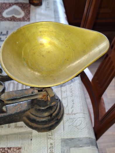 Vintage Black Librasco Cast Iron and Brass Kitchen Scales around 1930s Postage Available or Collection
