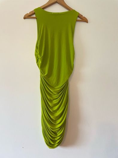 Pink Vanilla high neck green ruched dress size 12 - New