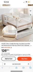 VEVOR 3 Sided Toddler Bed Rail, Excellent Condition 54121381948