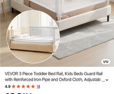 VEVOR 3 Sided Toddler Bed Rail, Excellent Condition 54121381948
