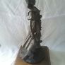 Genisis Style Bronzed Lady & Dog Figurine Image 2