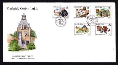 1988 Guernsey Birth Centenary of Frederick Corbin Lukis (Archaeologist) Commemorative Stamps Official First Day Cover (FDC)