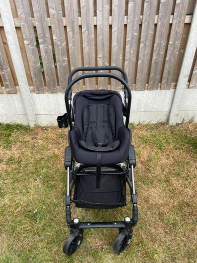 Magic ZC 3 in 1 Pushchair Pram Travel System, Baby Stroller 3 in 1 with Reversible Two Pushing Modes, Newborn Infant Carriage One-Click Folding, Toddler Buggy Aluminum Frame (739 Black)