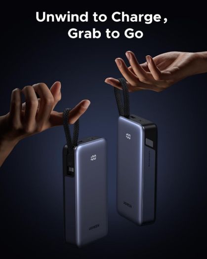 UGREEN 20000mAh 45W Power Bank with Built-in Cable